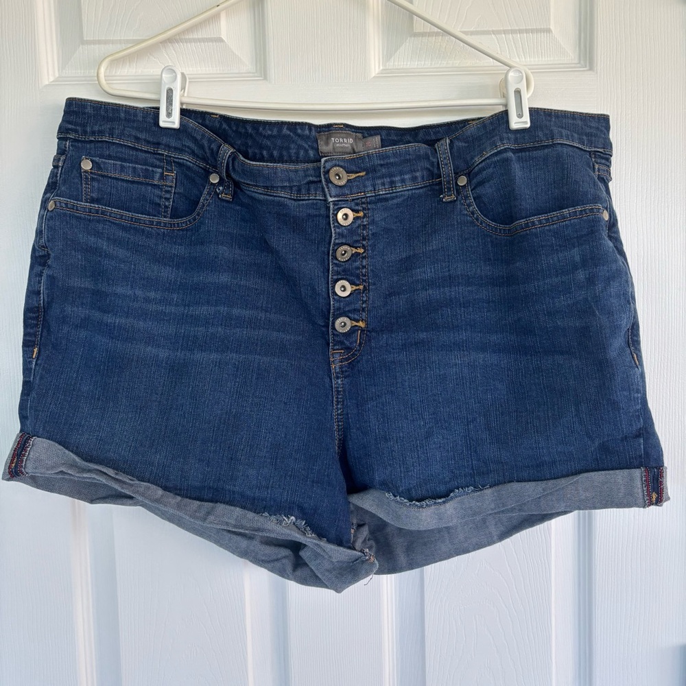 Torrid Blue High-Waisted Jean Shorts